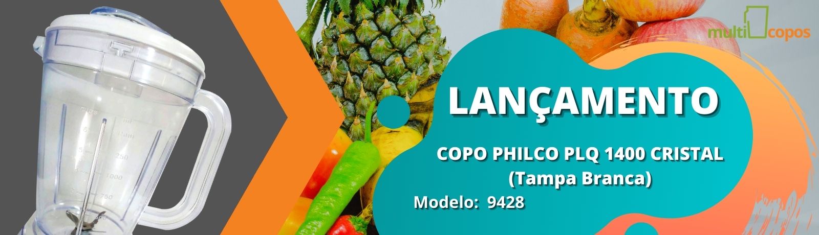 COPO PHILCO PLQ 1400 CRISTAL (Tampa Branca)